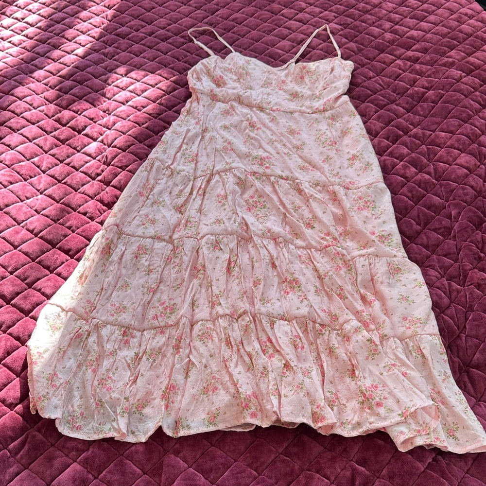 Trixxi Pink Floral Smocked Dress